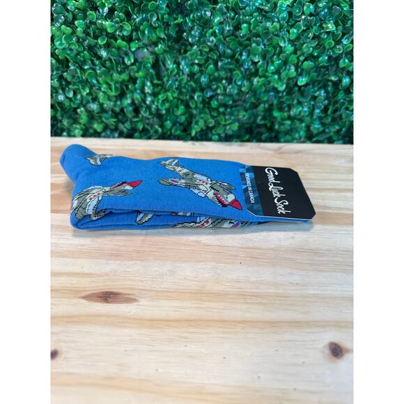 New Good Luck Sock Adult Crew Socks WWII Airplane Design Mens Gift - Picture 8 of 8